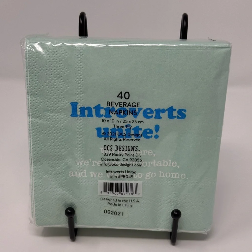 Introverts Unite! Green, Blue and White Party Napkins Set of 40